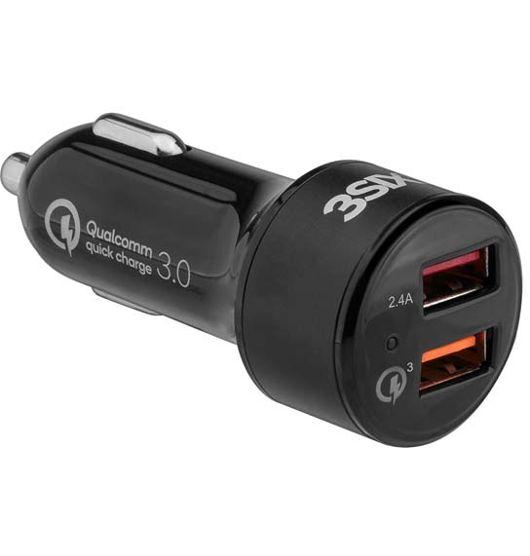 3sixT Fast Car Charger 5.4A Dual USB Ports for iPhone 15/14/13/12, Samsung Galaxy - Quick Charge for Road Trips & Commuting