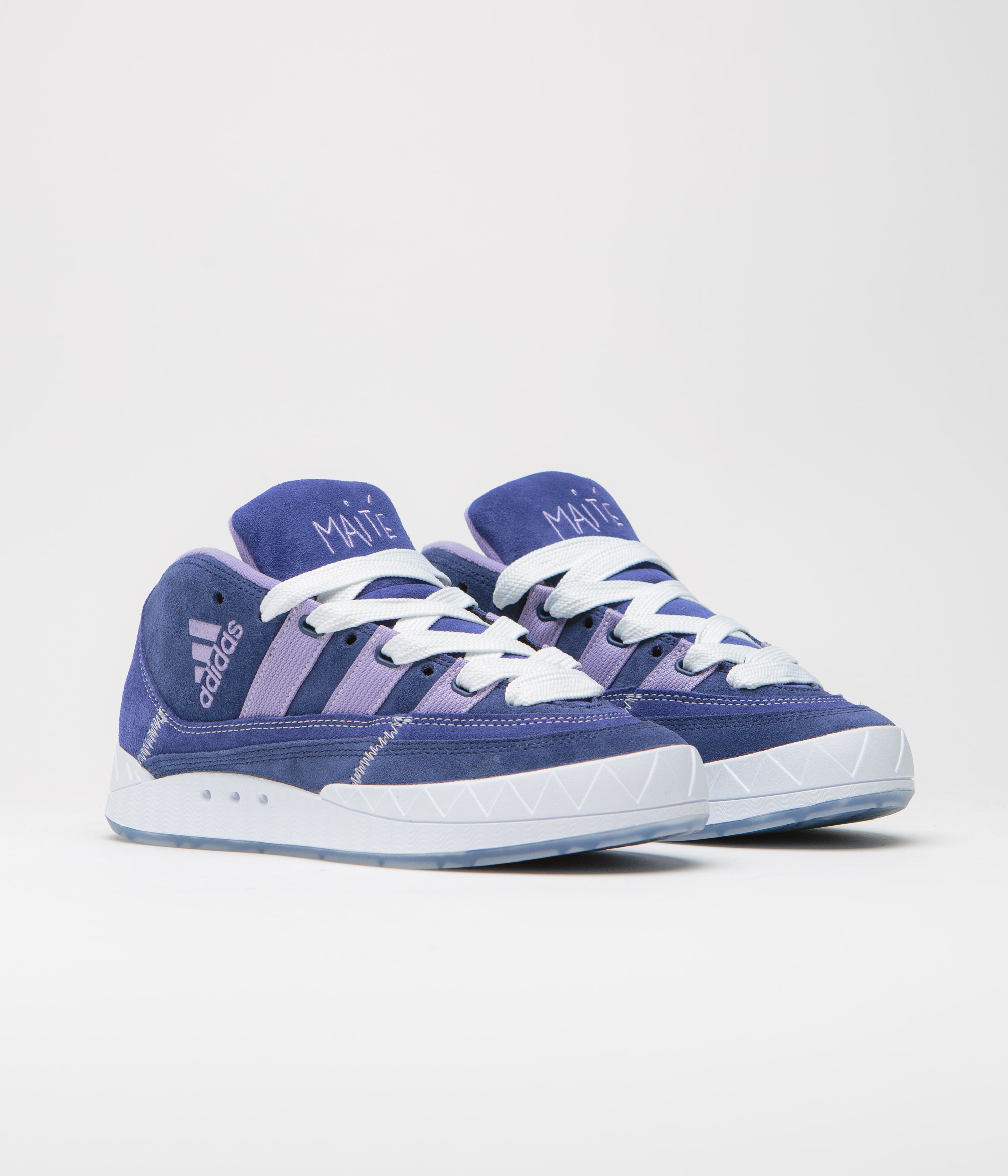 Adidas x Maite Adimatic Mid Shoes for Men & Women - Victory Blue/Magic Lilac/Dark Blue - Retro Sneakers for Casual Wear, Street Style & Skateboarding
