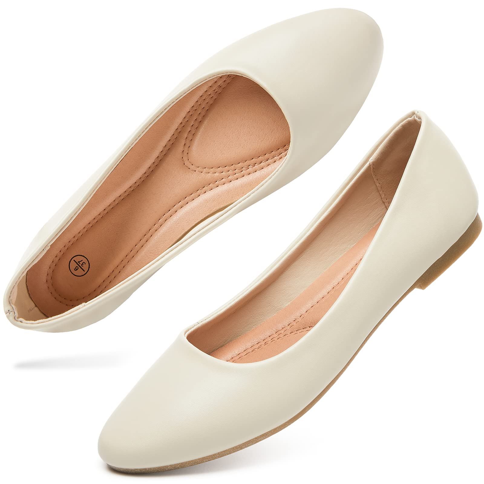 **Women's Ballet Flats - Comfortable PU Leather Slip-On Dress Shoes for Women | Perfect for Work, Office & Casual Outfits**