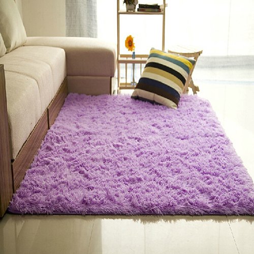YESBAY Soft Fluffy Shaggy Rug - Ultra Plush Modern Carpet for Kids Room, Nursery, Bedroom - Non-Slip Fuzzy Fur Floor Mat for Boys & Girls - Home Decor Accent (Purple, 24