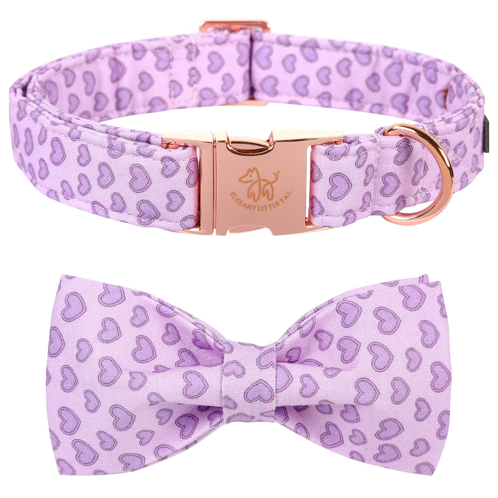 Valentine's Day Dog Collar with Bow - Elegant Heart Bowtie Pet Collar for Small Dogs | Perfect for Valentine's Gifts, Pet Parties & Photo Shoots