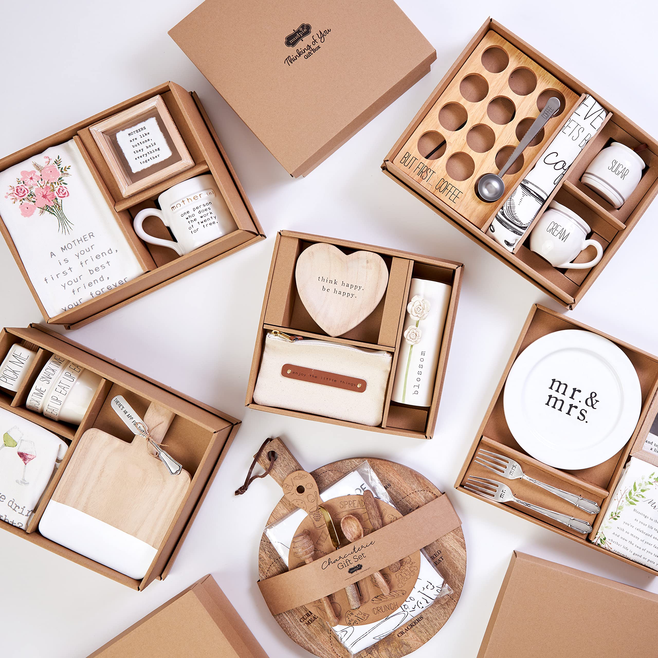 Premium Mud Pie Coffee Gift Box Set - Includes Coffee Pod Holder, Cream & Sugar Set, Coffee Scoop & Hand Towel | Perfect for Home, Office & Coffee Lovers Gifts