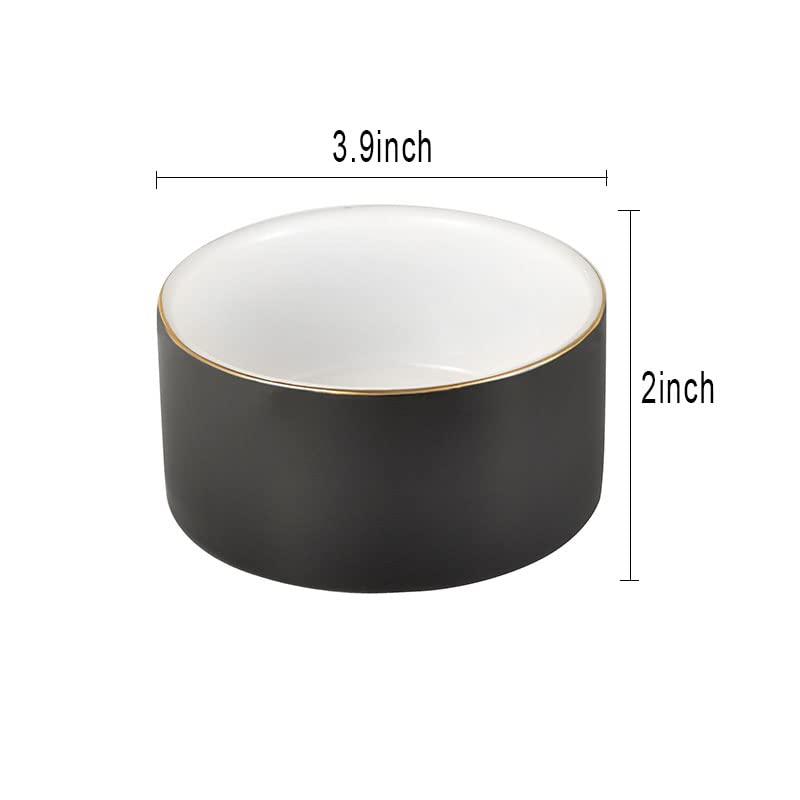 Ceramic Paper Clip Holder for Desk Organizer - Black Office Supply for Paper Clips, Staples & Small Stationery (Perfect for Home, Office & School Organization)