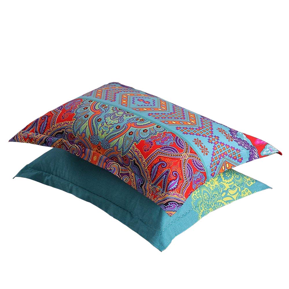 LELVA Boho Pillow Cases Set of 2 - King Size Bohemian Striped Pillow Covers 20