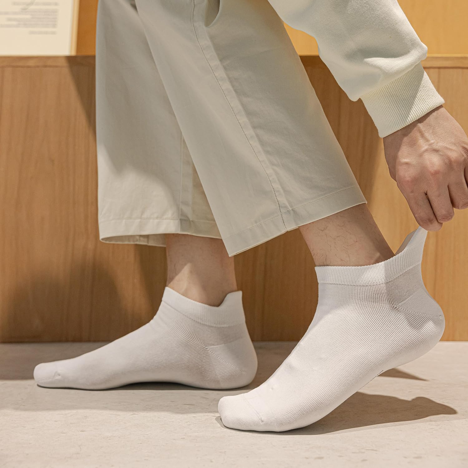 6 Pairs Men's Cushioned Ankle Socks with Heel Tab - Low Cut Casual Socks for Size 7-11 - Perfect for Running, Gym & Everyday Comfort