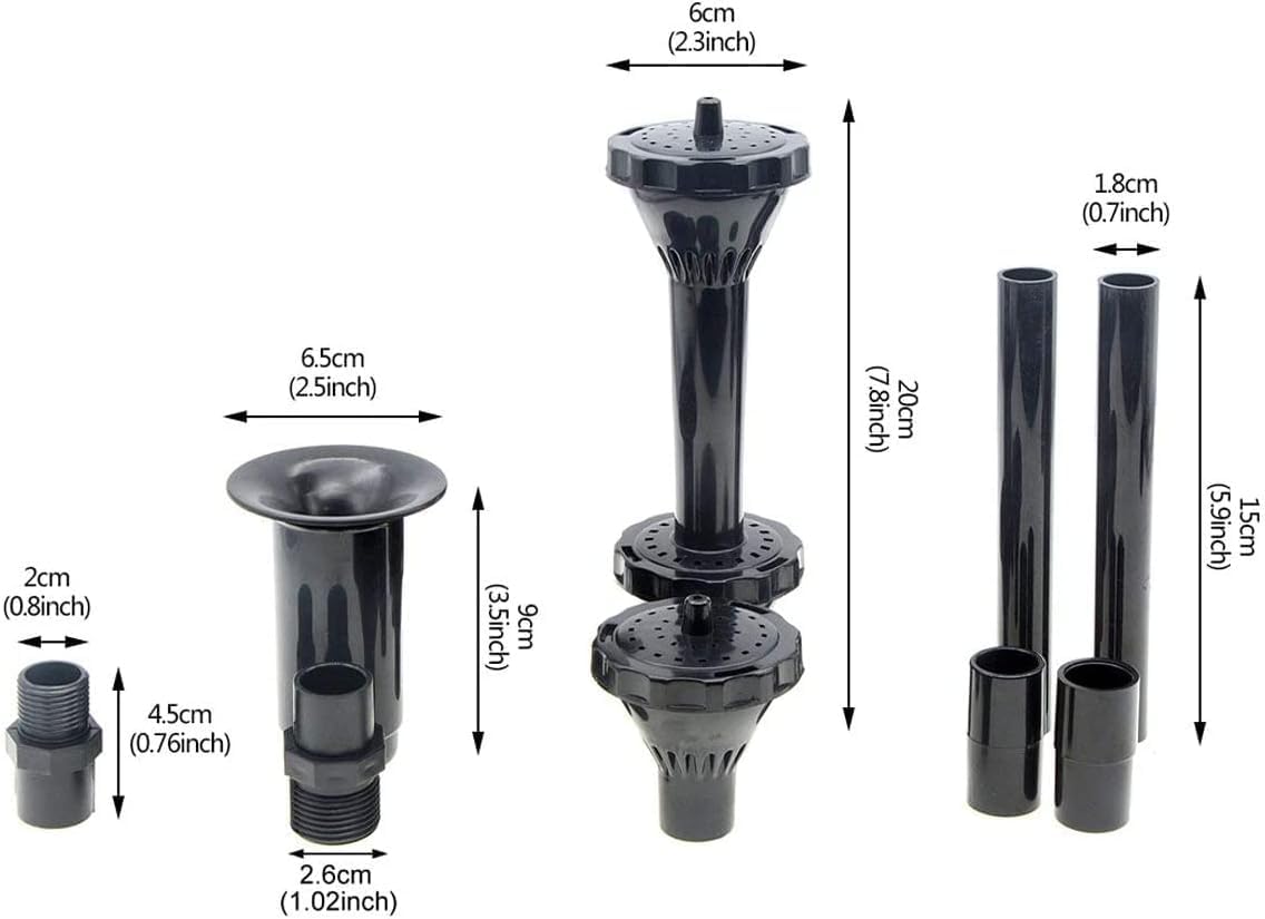Solar Fountain Nozzles for Pond & Fish Tank - 2 Layer Water Feature Replacement Parts Set | Garden Decor, Outdoor Fountain Accessories | Perfect for Backyard, Patio & Aquarium Landscaping