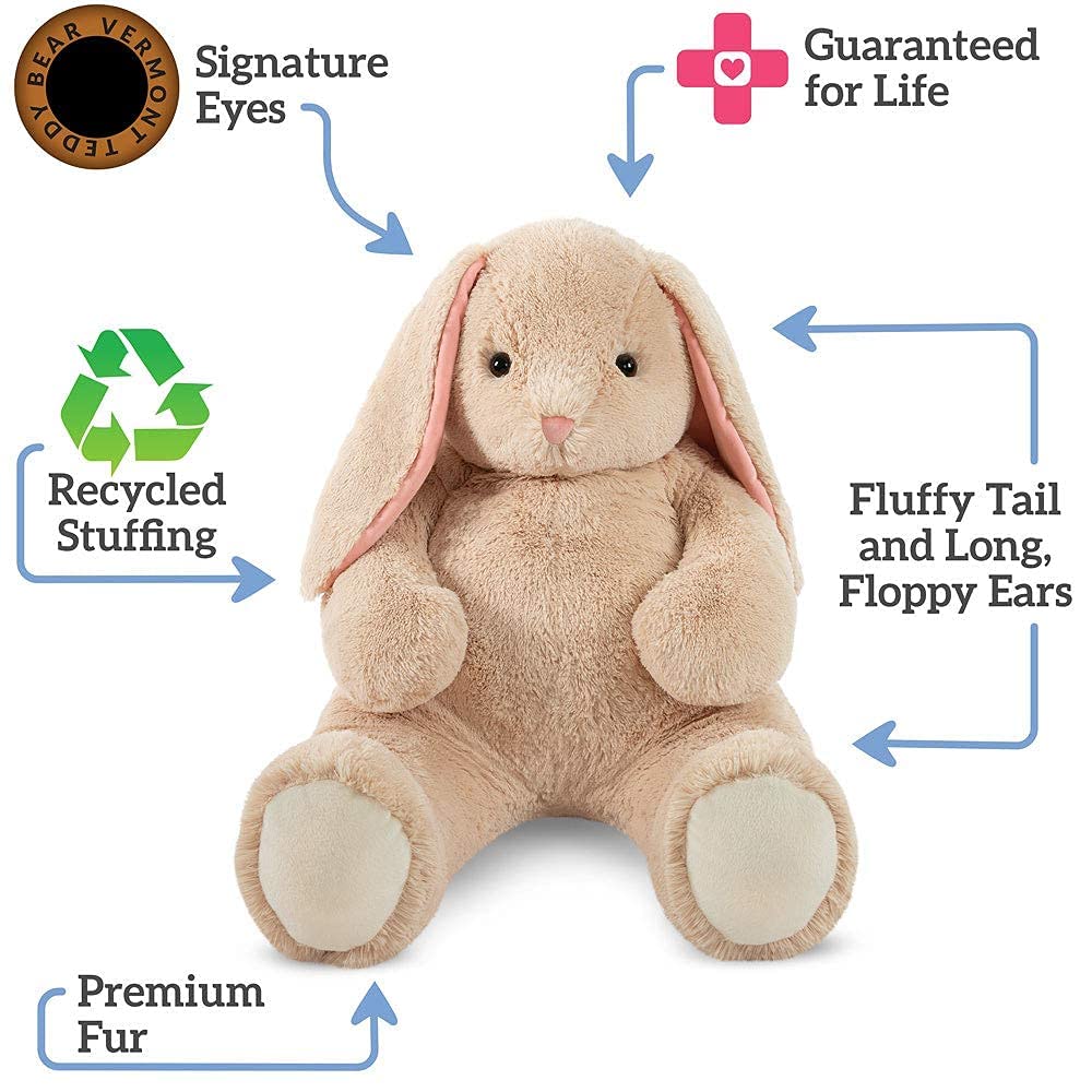 **Vermont Teddy Bear Giant Bunny Stuffed Animal - 4 Ft Large Plush Rabbit Toy for Kids & Adults, Soft Huggable Easter Gift for Bedroom Decor, Nursery, or Cuddling - Giant Cuddle Collection**