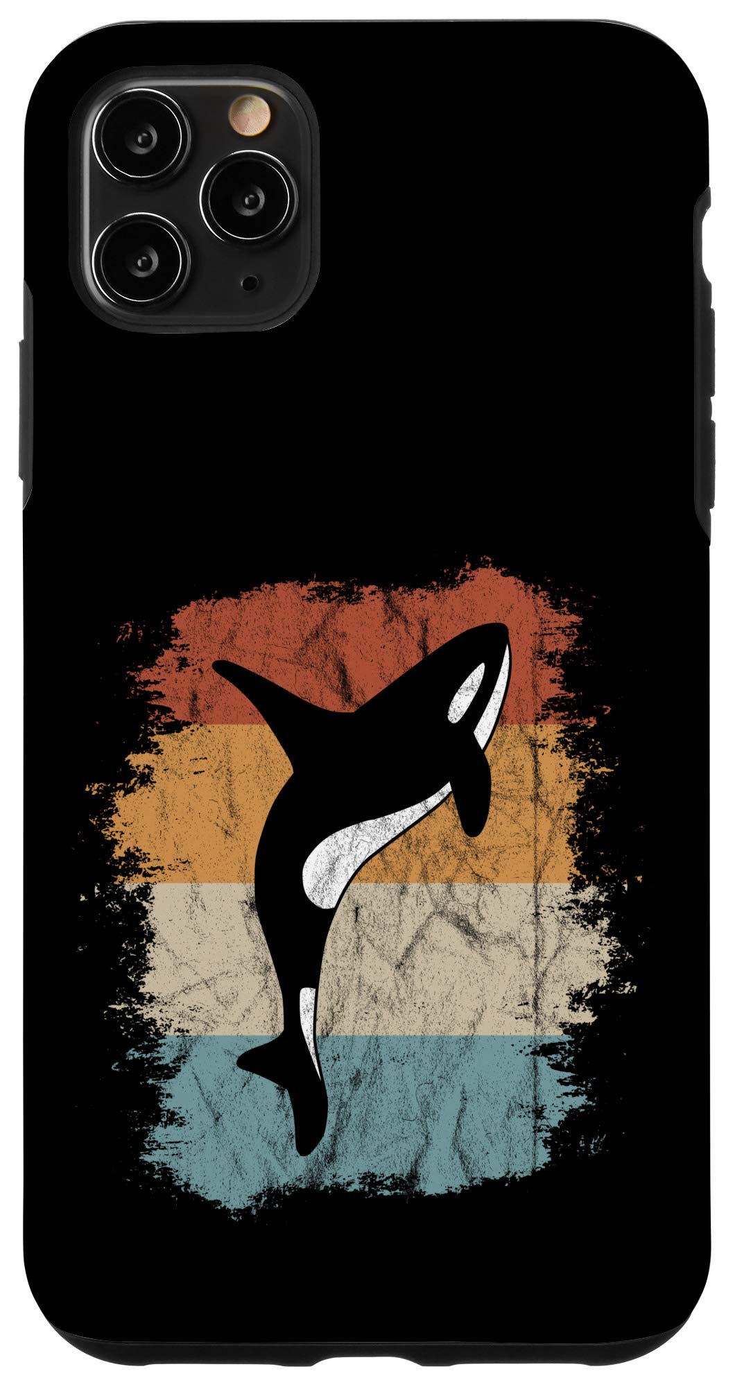Vintage Killer Whale Silhouette iPhone 11 Pro Max Case - Retro Orca Sea Panda Design - Perfect for Outdoor Adventures & Marine Life Enthusiasts