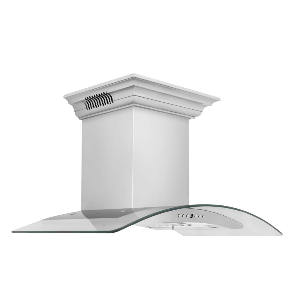 ZLINE KN4CRN BT Stainless Steel Wall Mount Range Hood with Ducted Ventilation & Built-in CrownSound Bluetooth Speakers - Perfect for Modern Kitchens & Open-Concept Living Spaces