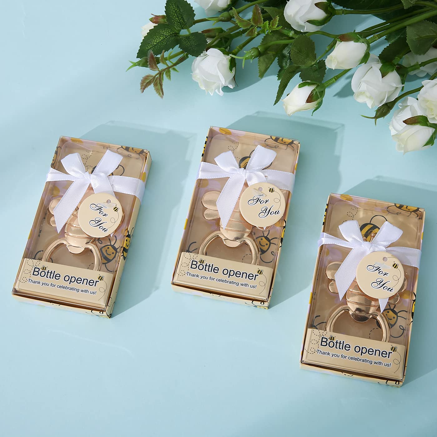 24-Piece Honey Bee Bottle Openers - Cute Bee-Themed Wedding Favors, Baby Shower Gifts & Party Decorations (Perfect for Bridal Showers, Birthdays & Special Events) - Bulk Set of 24