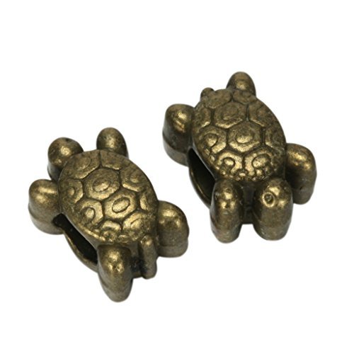5 Pack Antique Bronze Turtle Longevity Charms 11x9mm - Large Hole Beads for DIY Jewelry Making, Necklace, Bracelet, Earrings, Keychain & Mala Beads - Perfect for Yoga, Meditation & Spiritual Crafts