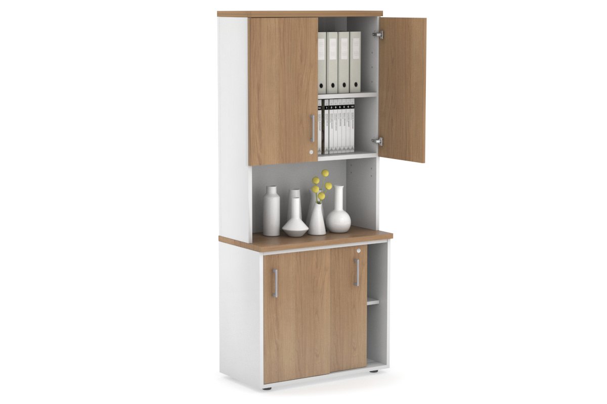 Modern Sliding Door Credenza Hutch with Storage Doors - 31.5