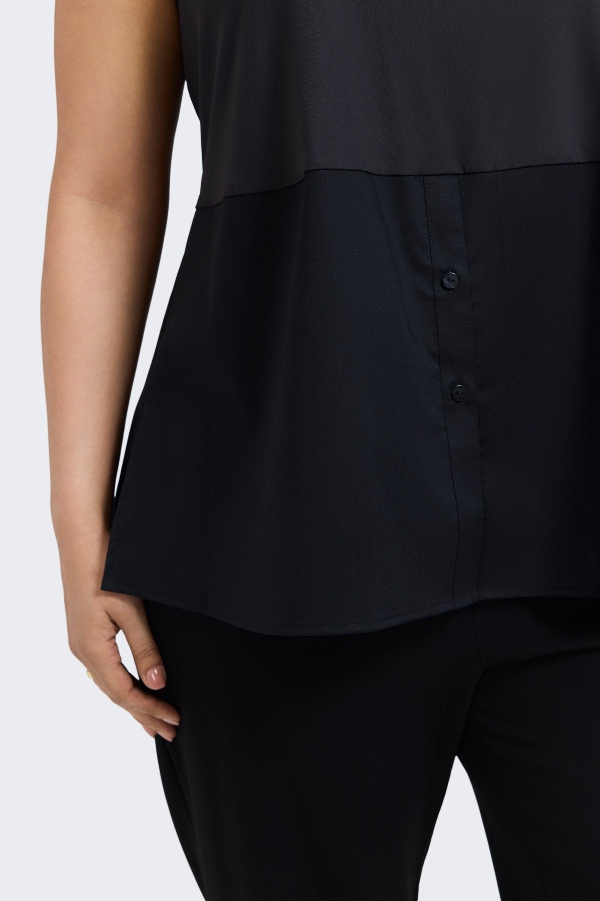 Jesse Plus Knit Woven Crew Neck Sleeveless Layering Tank Top for Women - Perfect for Summer Outfits, Casual Wear and Layering Under Blazers