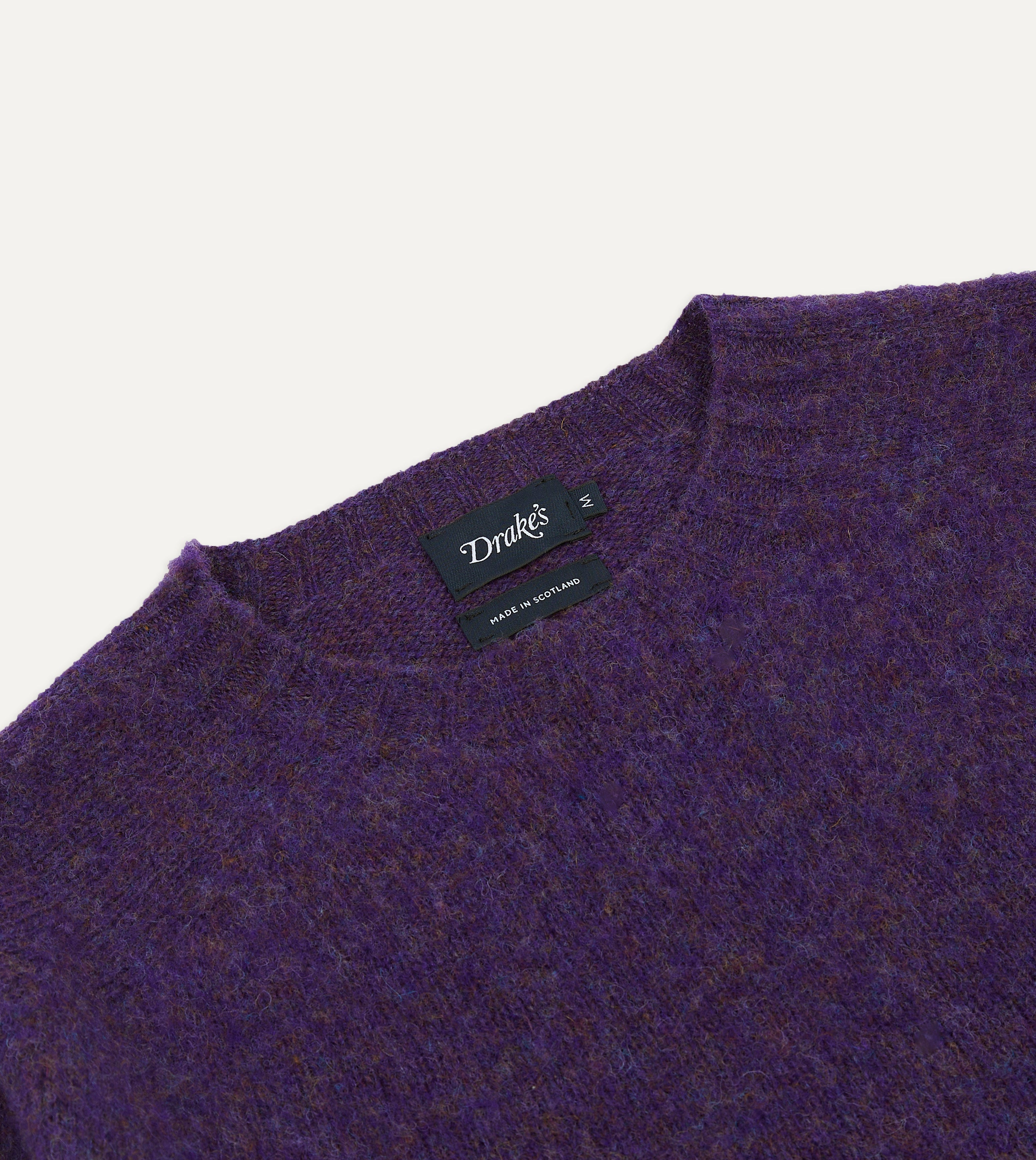 Soft Lavender Brushed Shetland Wool Crew Neck Sweater for Women - Cozy Winter Pullover for Casual Wear & Office Outfits