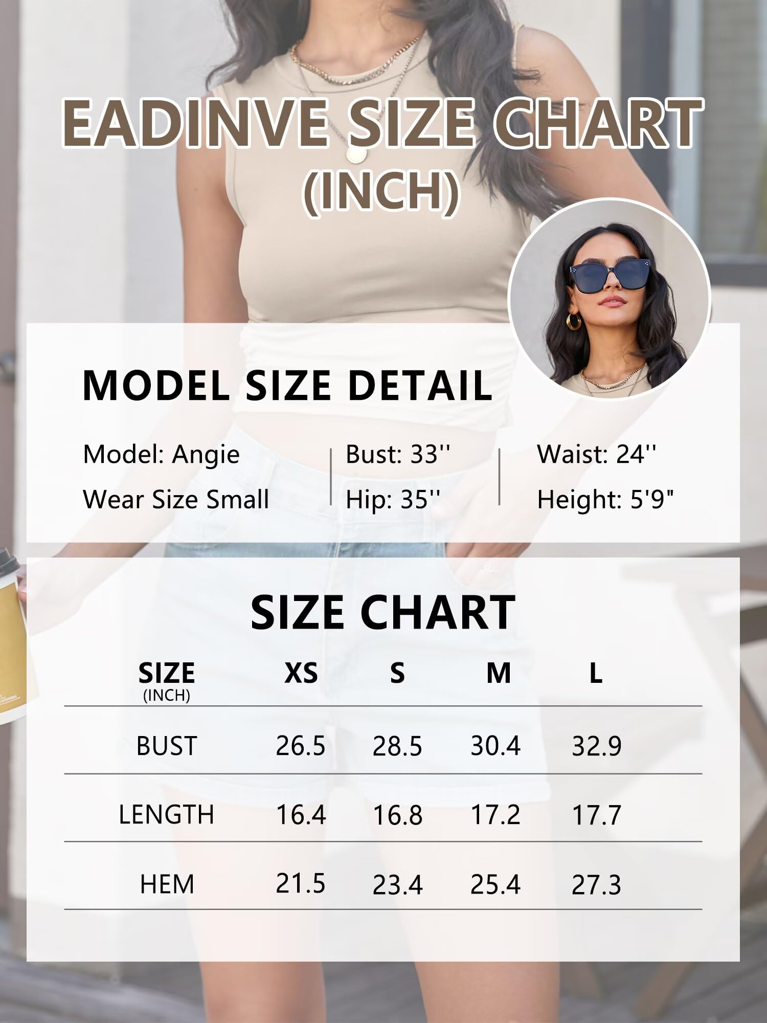EADINVE Women's Ruched Crop Tank Top - Summer Sleeveless Slim Fit Crewneck Cropped Shirt for Women | Casual Wear, Beach Outfit, Gym Clothes 2024