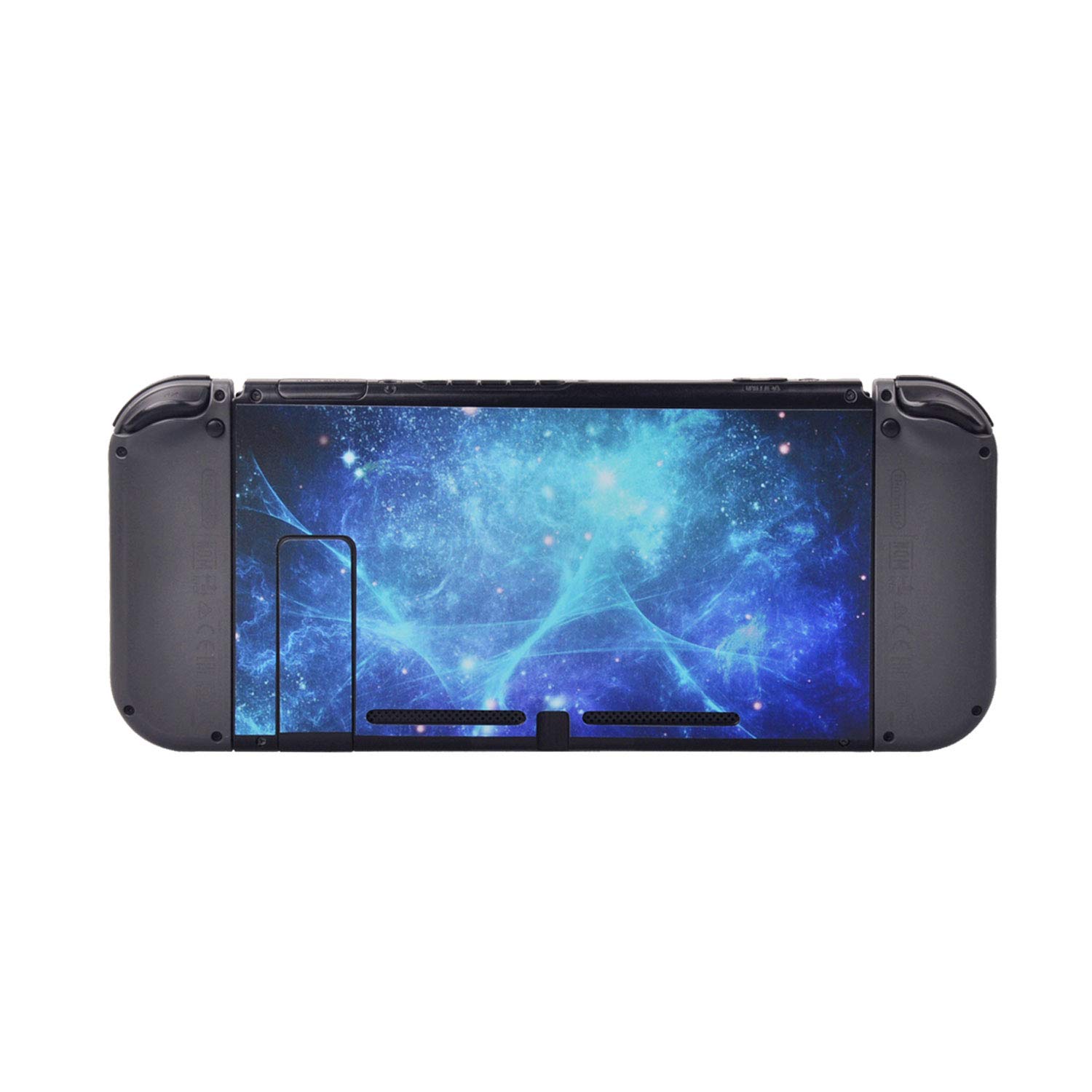 eXtremeRate Blue Galaxy Skin Sticker for Nintendo Switch Console, Joy-Con & Dock with 2 Screen Protectors - Protective Decal for Gaming Accessories | Perfect for Customizing & Protecting Your Switch Setup