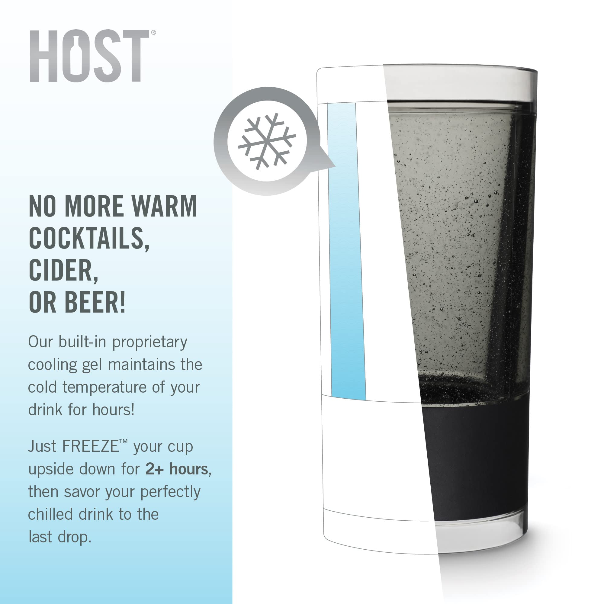 10 oz. HOST Cocktail Freeze Tumbler - Double Walled Insulated Frozen Cocktail Glass & Iced Coffee Cup | BPA Free Drink Cooler for Margaritas, Smoothies & Cold Beverages | Perfect for Parties, BBQs & Outdoor Gatherings
