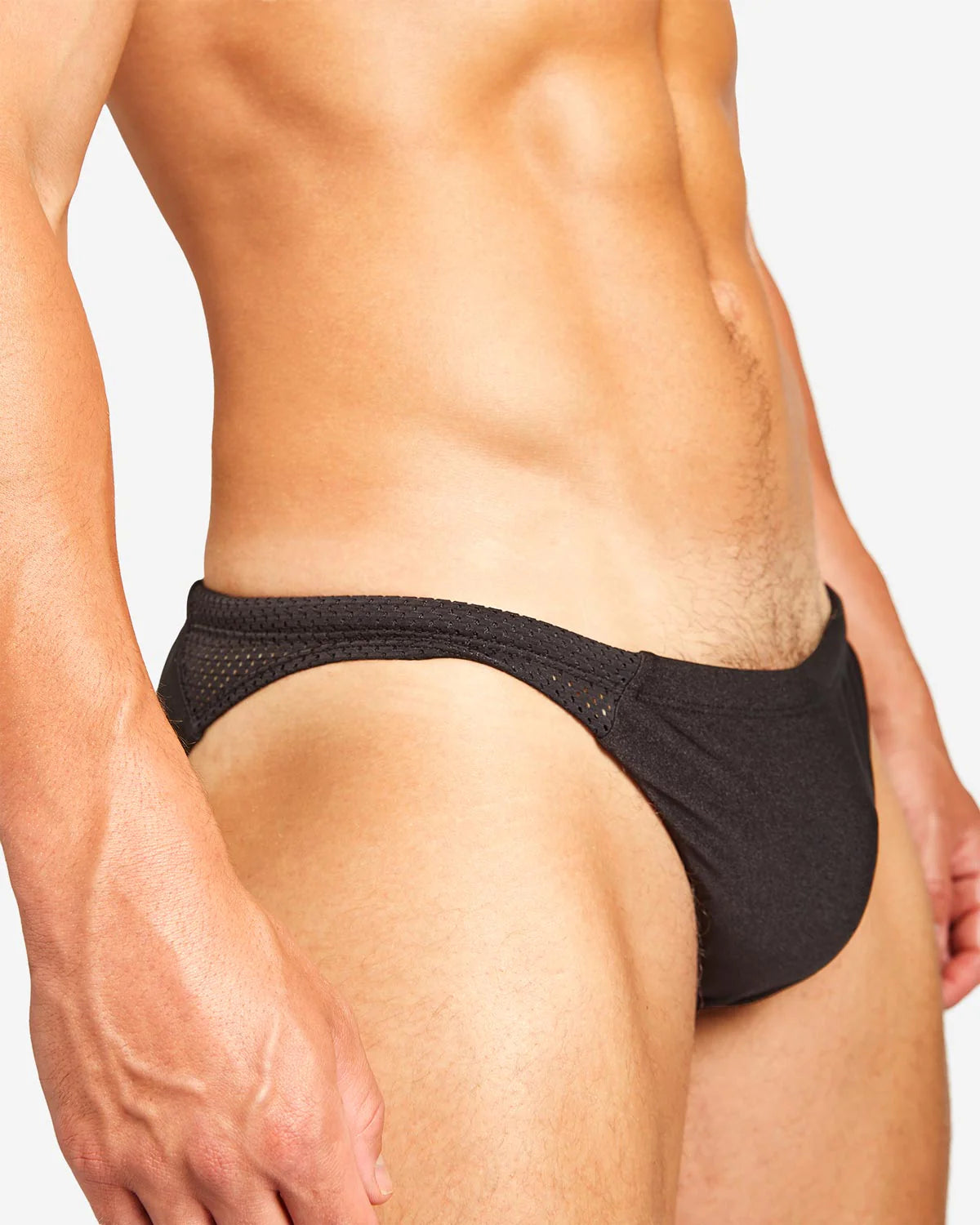 **Teamm8 Bass Mesh Swim Brief for Men - Black Quick-Dry Swimwear for Pool, Beach & Water Sports**