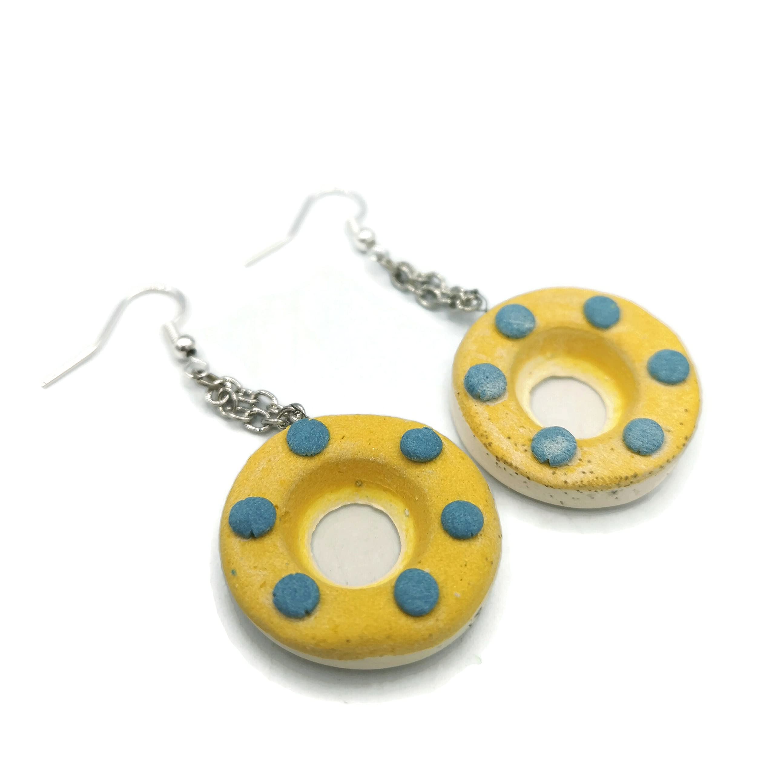 Hypoallergenic Sterling Silver Dangle Earrings for Women - Handmade Boho Drop Style Ceramic Jewelry | Perfect for Casual Wear, Parties & Gift Giving