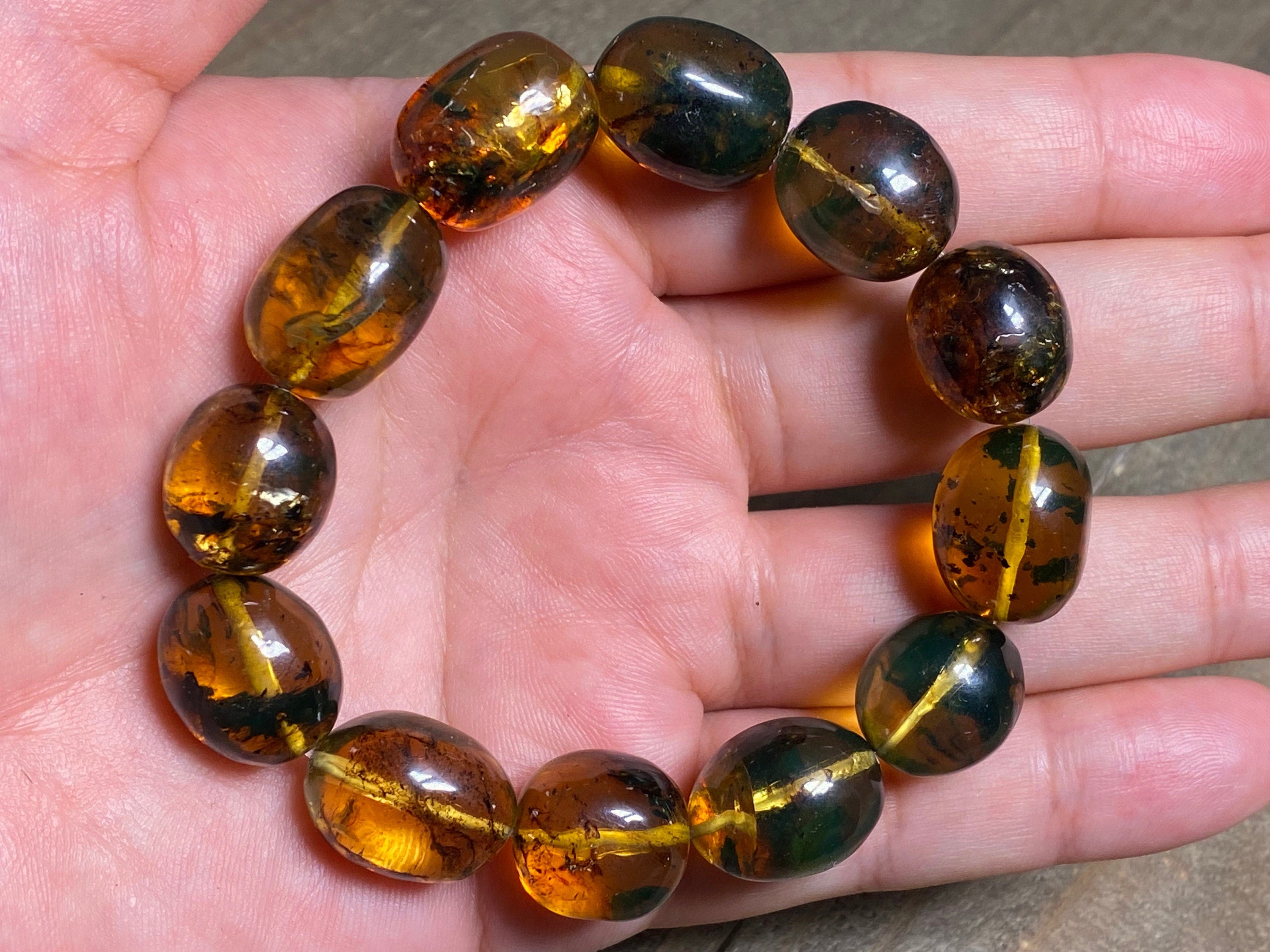 Authentic Mexican Amber Crystal Beaded Bracelet – Handmade Healing Stone Jewelry for Women, Natural Stress Relief & Positive Energy – Perfect for Meditation, Yoga & Spiritual Wellness