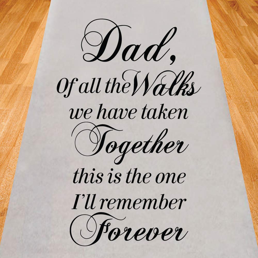 Custom Wedding Aisle Runner - 75 Feet Long Personalized Ceremony Decor for Father-Daughter Walks, Wedding Gifts & Special Occasions | Perfect for Outdoor & Indoor Wedding Decorations
