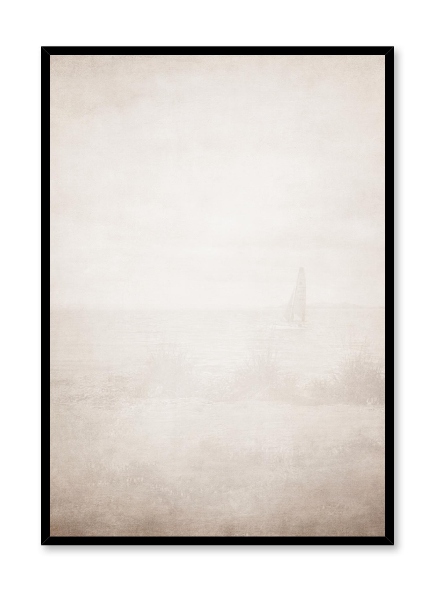 Nautical Blur Wall Art Poster - Vintage Ocean Themed Decor for Living Room, Bedroom & Office
