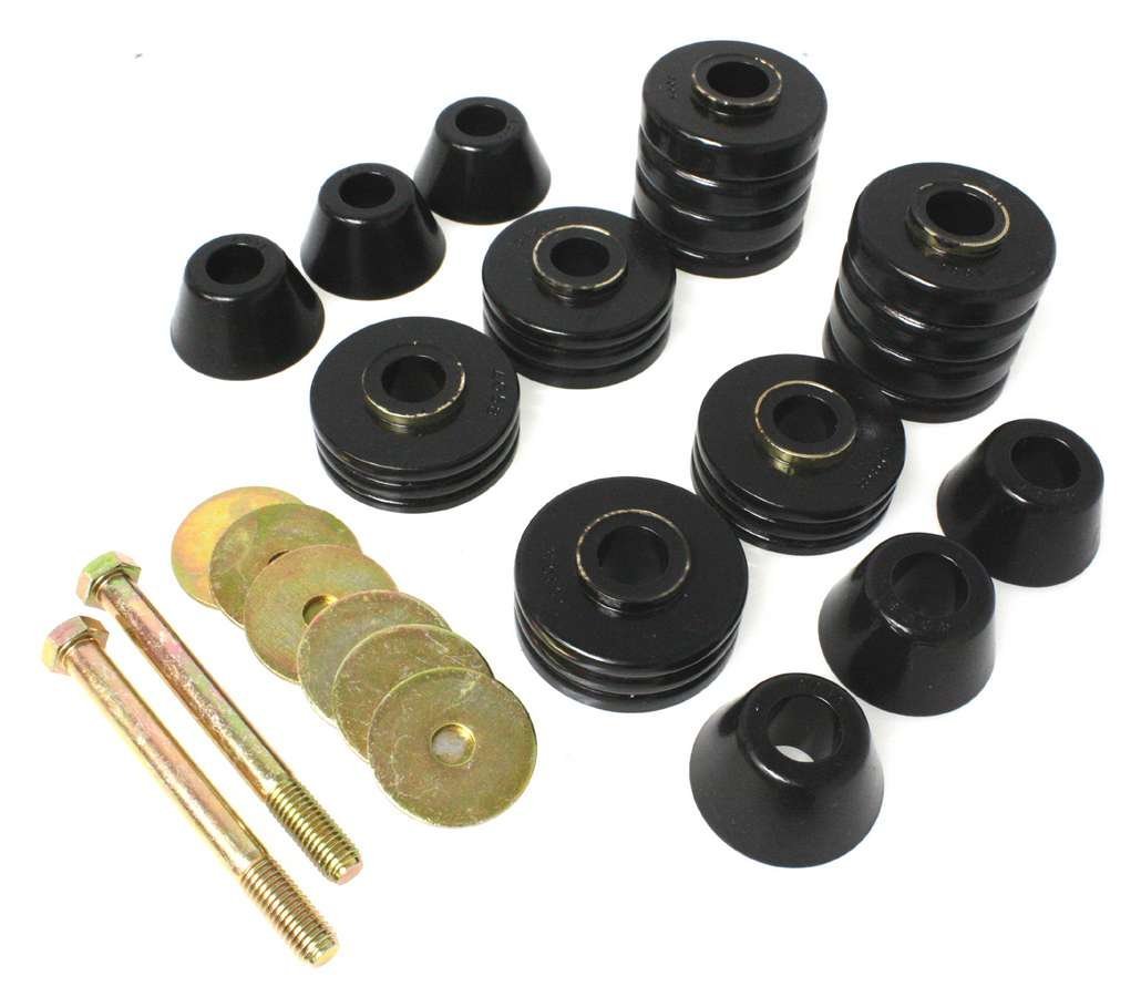 Energy Suspension 3-4103G GM Body Mounts - Black Polyurethane Bushings for Chevy, GMC & Cadillac - Improve Ride Comfort & Reduce Vibration for Trucks & SUVs