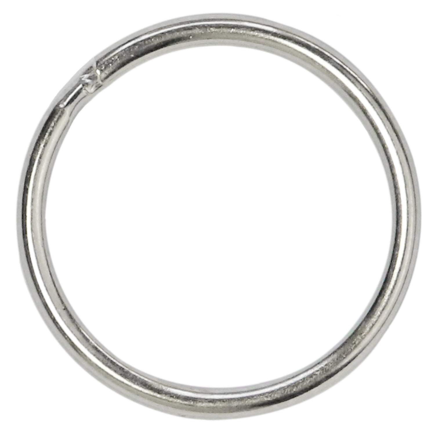 Metal Key Rings 100pcs - 1 Inch Round Split Rings for Keys, Crafts & Lanyards - Nickel Plated Silver for Home & Office Use