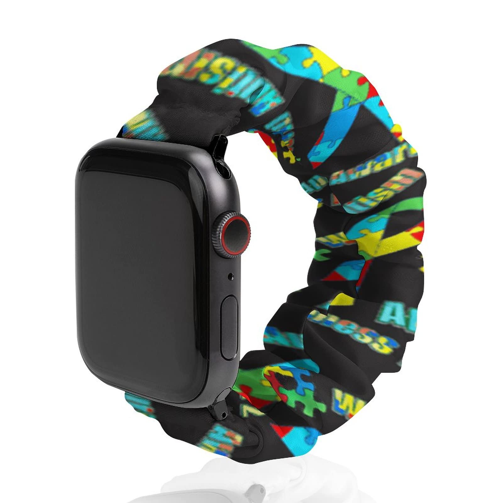 Soft Stretch Sports Bands for Women & Girls - Compatible with Apple Watch 38mm/40mm, Colorful Autism Awareness Puzzle Heart Design - Perfect for Outdoor Activities, Workouts, Parties & Christmas Gifts