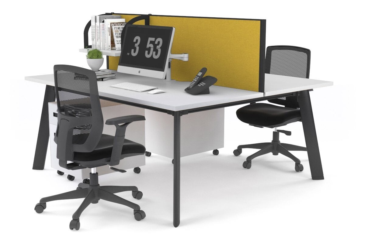 2-Person Workstation with Black Frame - 1200L x 700W Office Desk for Collaborative Workspaces | Perfect for Home Office, Coworking Spaces & Team Projects