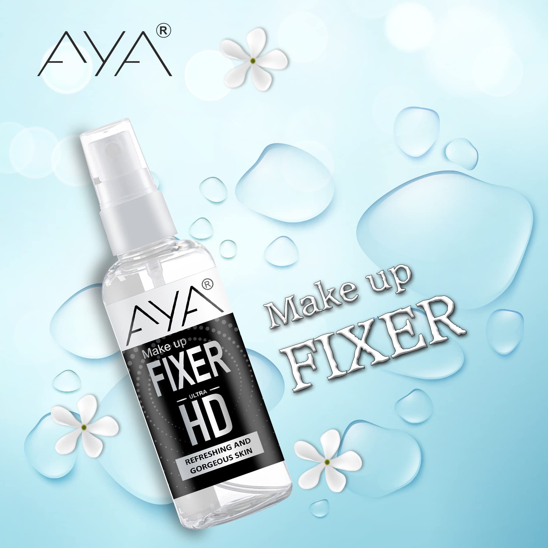 AYA Professional Makeup Setting Spray - Long Lasting Misty Finish, Lightweight & Quick Dry for Face Makeup (Pack of 2, 50ml Each) | Perfect for Bridal, Photography & All-Day Wear