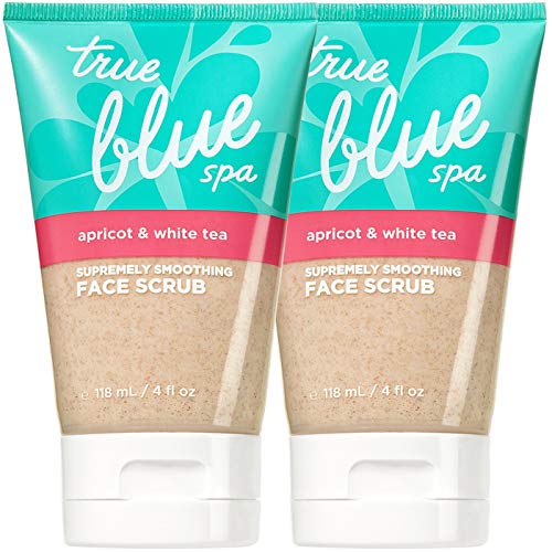 True Blue Spa by Bath & Body Works Apricot & White Tea Facial Scrub 4 fl oz (Pack of 2) - Exfoliating Face Wash for Smooth Skin - Perfect for Daily Skincare Routine & Spa Day at Home