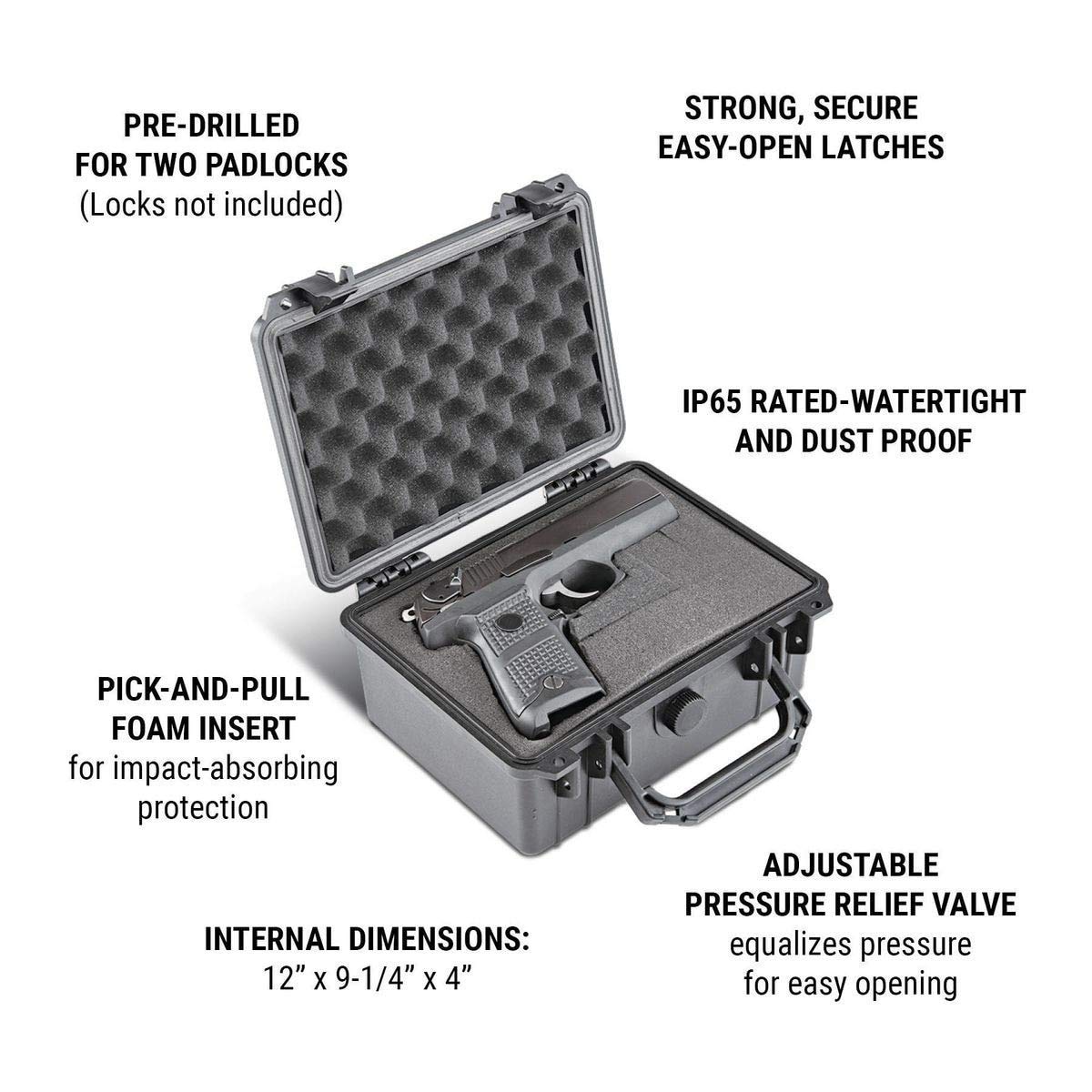 2800 Weatherproof Protective Case - 13-3/4 Inch Heavy Duty Waterproof Storage Box for Outdoor Gear, Electronics & Tools | Camping, Hiking, Travel & Emergency Preparedness
