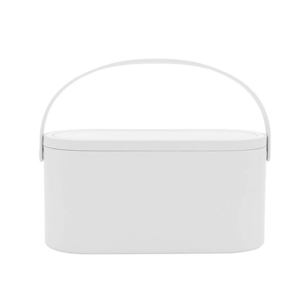 Portable LED Makeup Case with Mirror - 2-in-1 Travel Cosmetic Organizer & Storage Box | Cream Color | Perfect for Home, Travel & Professional Makeup Artists