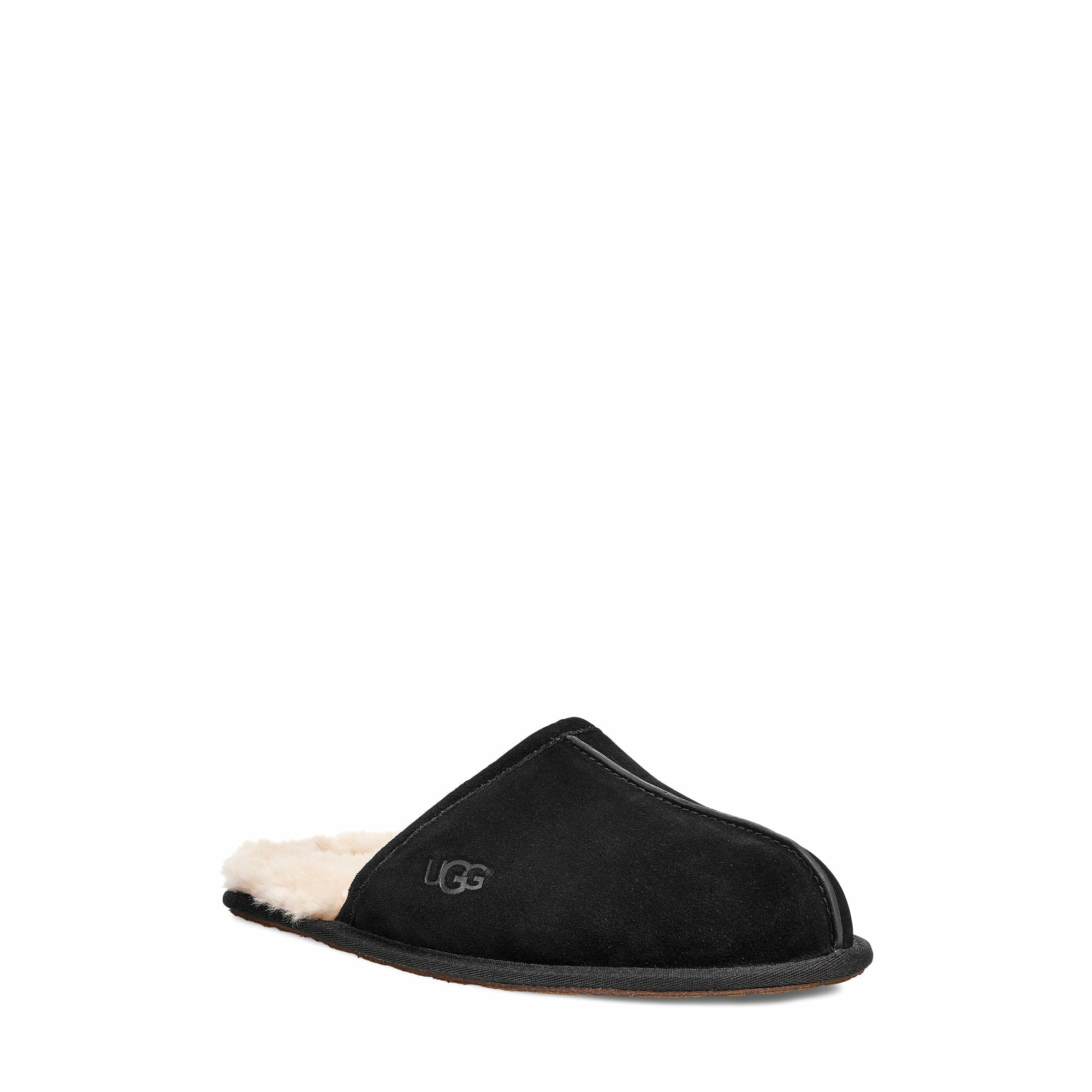 UGG Men's Scuff Slipper - Black Suede Indoor/Outdoor House Shoes for Comfort & Warmth - Perfect for Home, Lounge & Backyard Relaxation