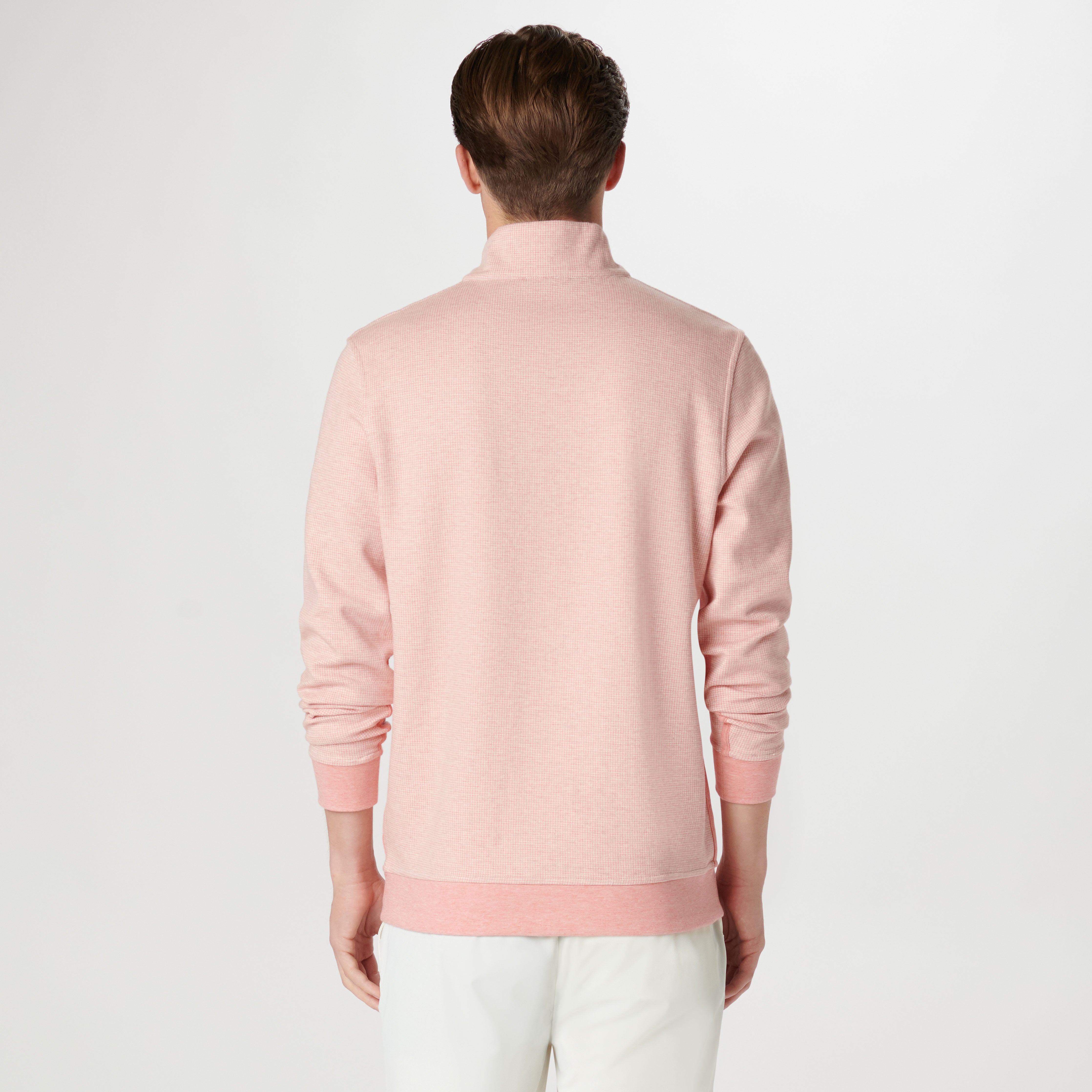 Hound's Tooth Quarter Zip Pullover Sweater for Men - Classic Checkered Knit Top for Casual & Office Wear - Perfect for Fall & Winter Layering