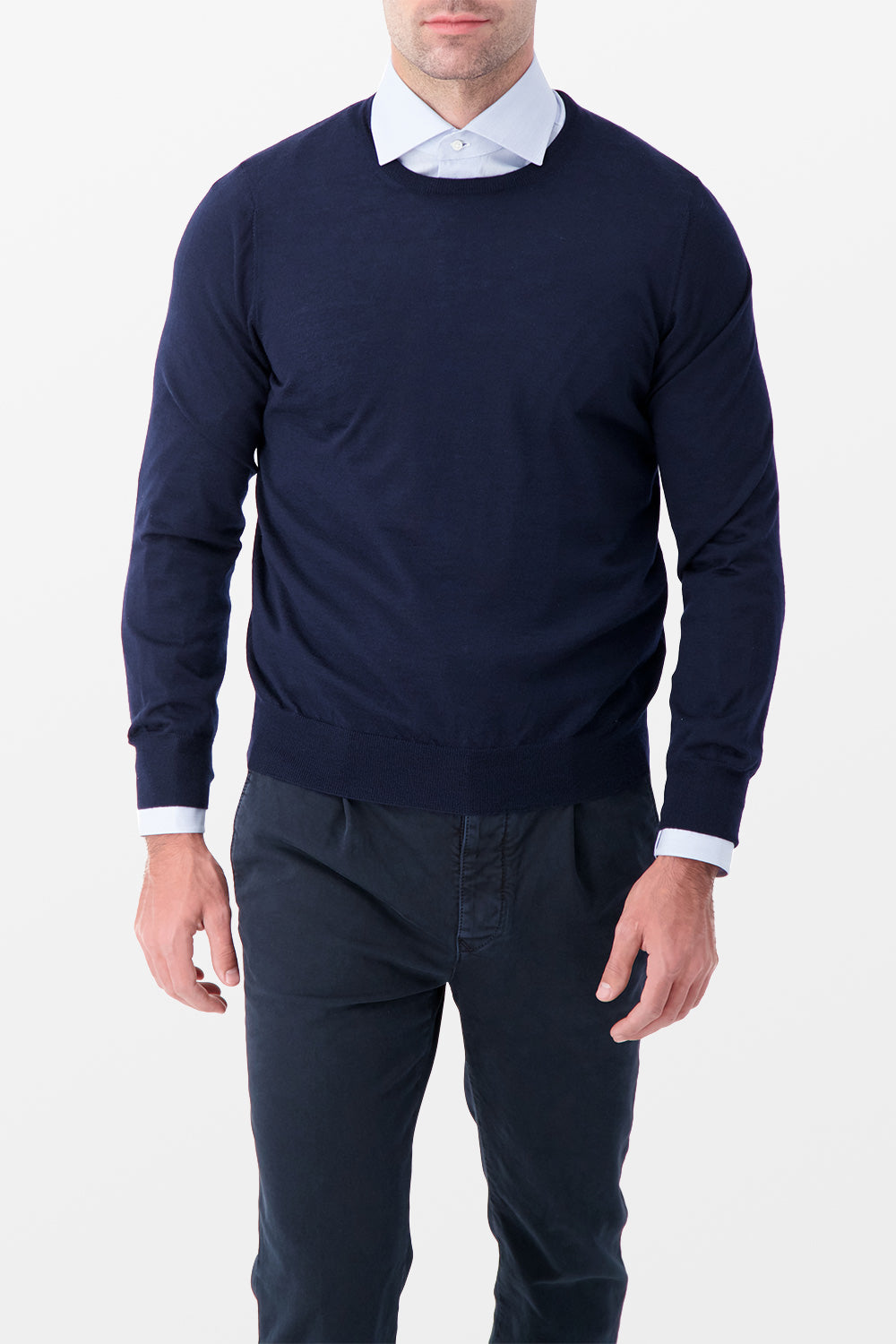 Barba Napoli Blue Cashmere Sweater for Men - Luxury Soft Warm Winter Pullover - Perfect for Office, Travel & Casual Outfits