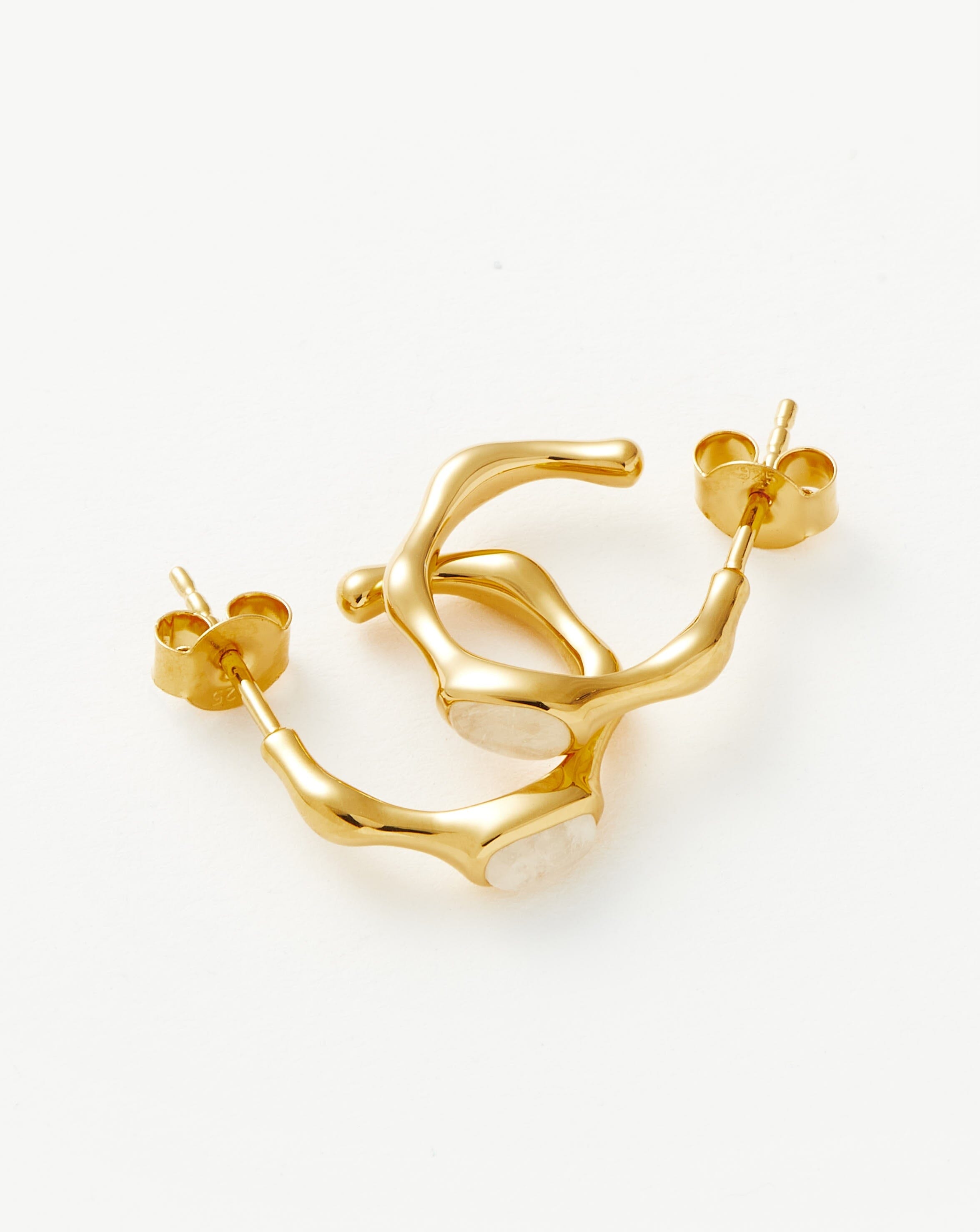 Magma Gemstone Small Hoop Earrings - 18k Recycled Gold Vermeil on Recycled Sterling Silver | Dainty Everyday Jewelry for Women, Perfect for Work & Date Night