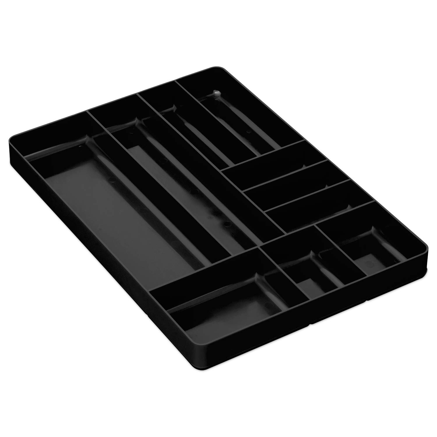 Ernst MFG 10-Compartment Heavy Duty Drawer Organizer - Stackable Tool Tray for Automotive, Garage, and Workshop Tool Storage - Low-Profile Toolbox Organizer for Nuts, Bolts, Tools, and Parts - Easy to Clean Black Tray - Perfect for DIY Projects and Professional Use