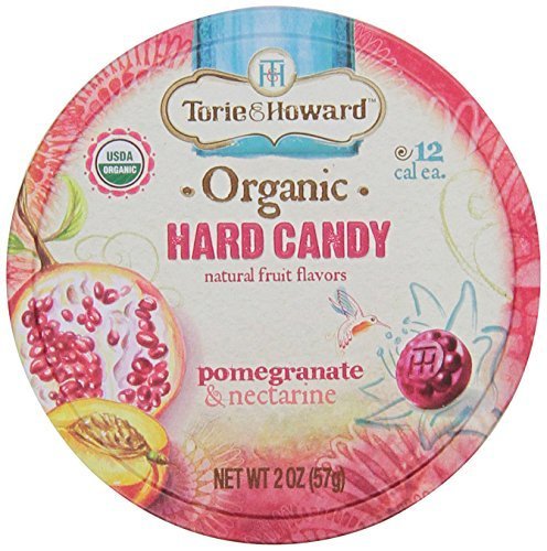 Torie & Howard Organic Pomegranate & Nectarine Hard Candy - 2 oz Pack | Gluten-Free, Vegan Snacks for Parties, Gifts & On-The-Go Treats