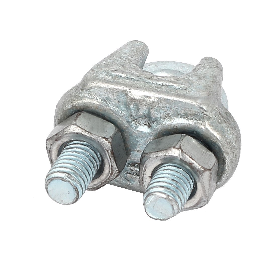 10mm Inner Width Metal U-Shaped Wire Rope Cable Clamp Clip - Silver Tone for Marine, Construction & DIY Projects