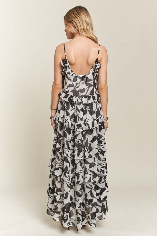 Elegant Ruffled Resort Maxi Dress - Flowy Cami Summer Dress for Women | Beach Vacation, Pool Party, Wedding Guest Outfit