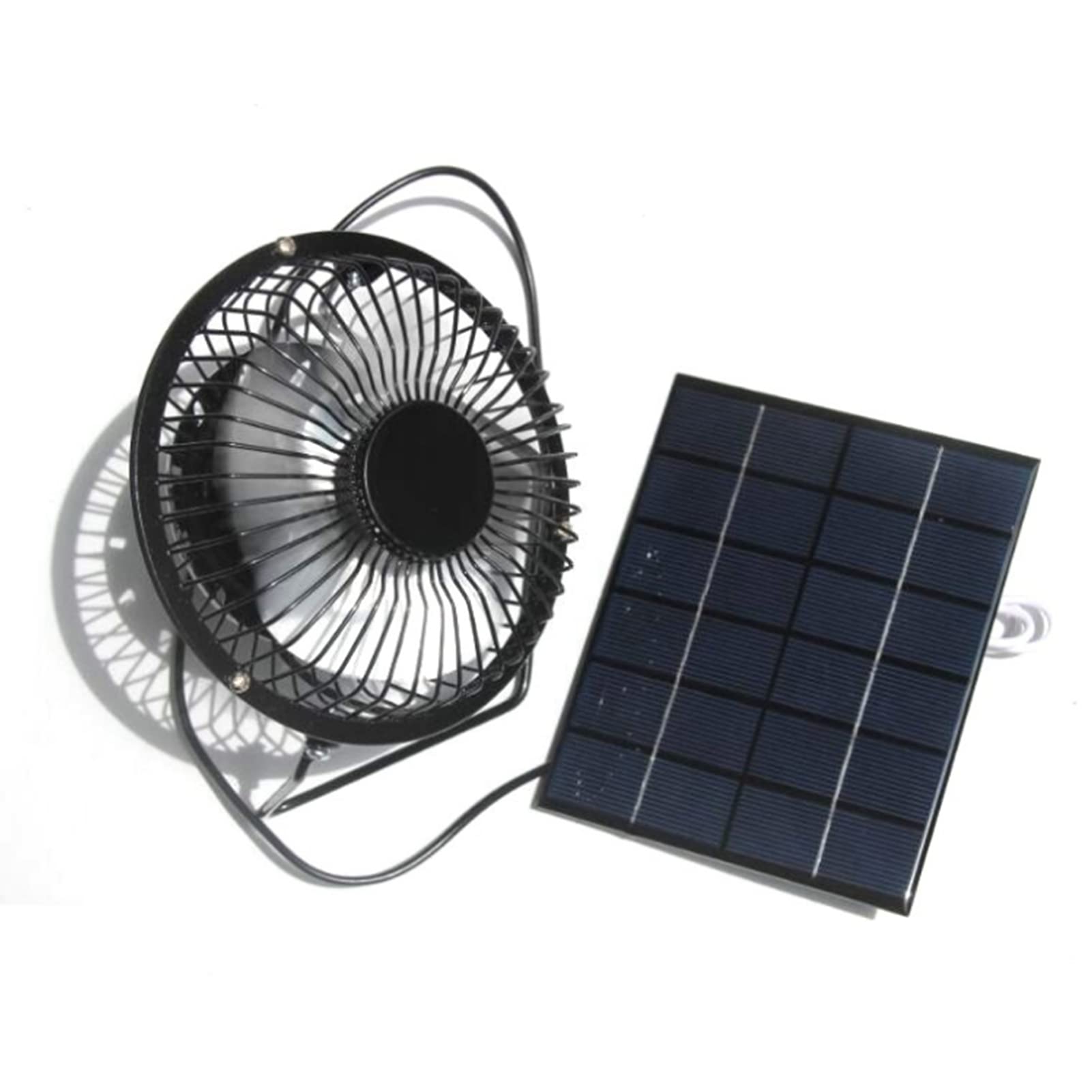 Jiawu 6V 2W Solar Powered Fan - Portable Mini USB Solar Exhaust Fan for Outdoor Camping, Caravan, Yacht, Greenhouse, Dog House & Chicken Coop Ventilation - 4 Inch Car Ventilation System | Perfect for Summer Cooling & Air Circulation