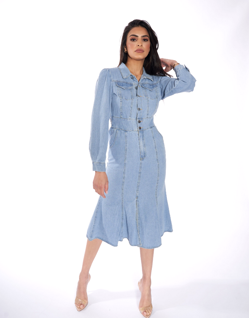 Mika Women's Denim Dress - Stylish Casual Blue Jean Dress for Everyday Wear, Date Night & Summer Outfits