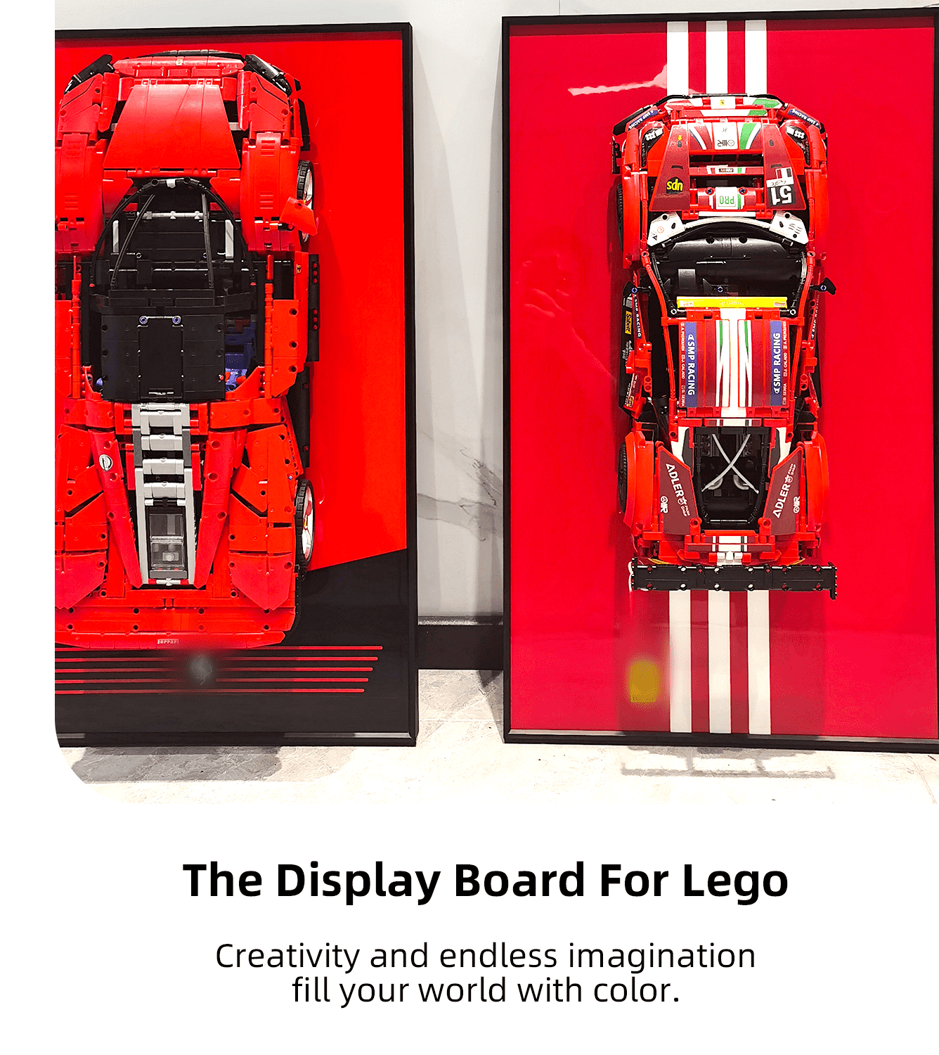 LEGO Ferrari 488 GTE Wall Display Frame - Premium Showcase for 42125 Model Car | Perfect for Home Decor, Office Display & LEGO Collector Showcase