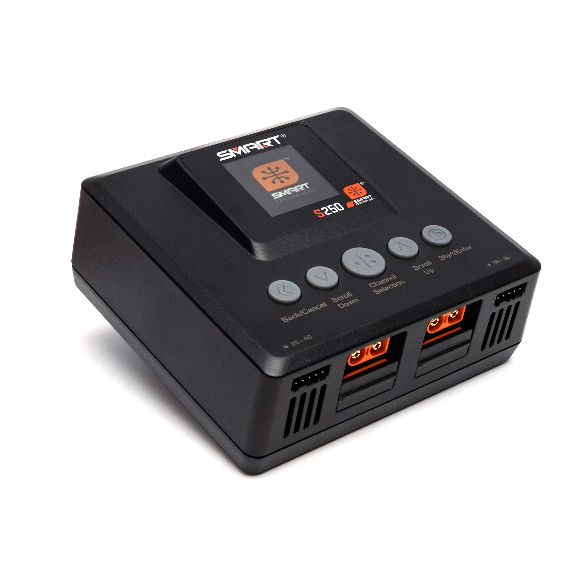 Spektrum SMART S250 AC Charger - 2x50W Dual Port Fast Charging for RC Cars, Drones, and LiPo Batteries (SPMXC2060) - Perfect for Hobbyists and Racing Enthusiasts
