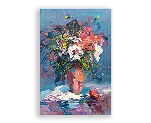 Original Still Life Floral Painting on Canvas - Impressionist Artwork for Bedroom Decor, Perfect Gift for Women | Handmade Wall Art for Living Room, Office & Home