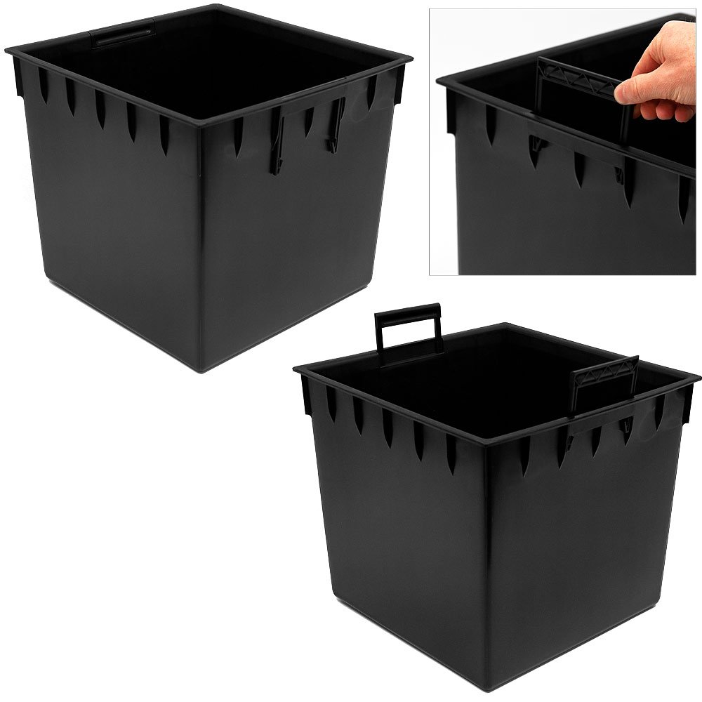 35L Anthracite Flower Pot with Handle - Durable Polyrotin Planter for Indoor & Outdoor Use - Perfect for Home, Garden, Balcony, and Patio Decor
