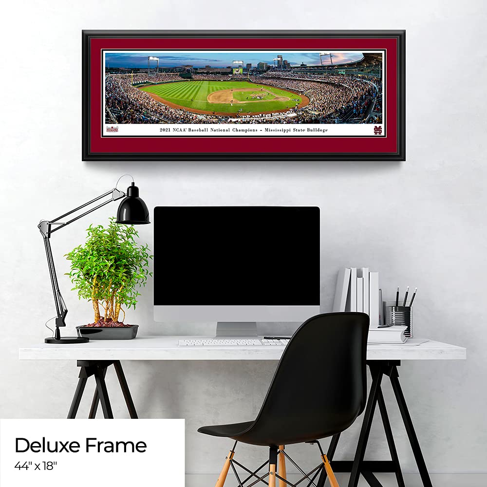 2021 College World Series Champions - Mississippi State Bulldogs Panoramic Poster & Framed Picture | Blakeway Panoramas | Sports Memorabilia, Fan Cave Decor, Man Cave Wall Art