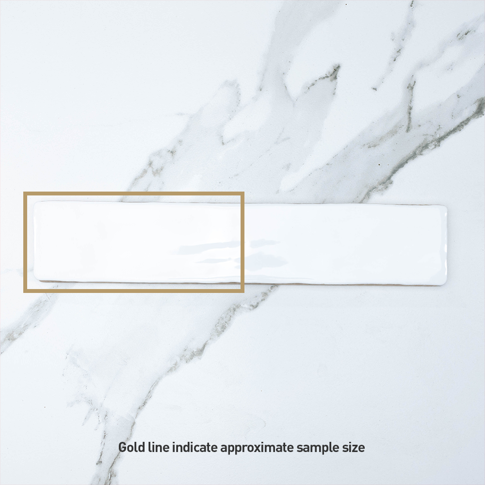 Premium Manhattan White 250x50 Glossy Ceramic Subway Tile - Perfect for Kitchen Backsplash, Bathroom Walls & Modern Interior Design